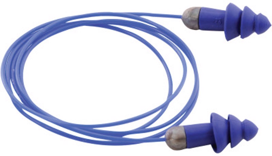 Rockets Metal Detectable Reusable Earplugs, 6415, Blue, Corded, 27 dB