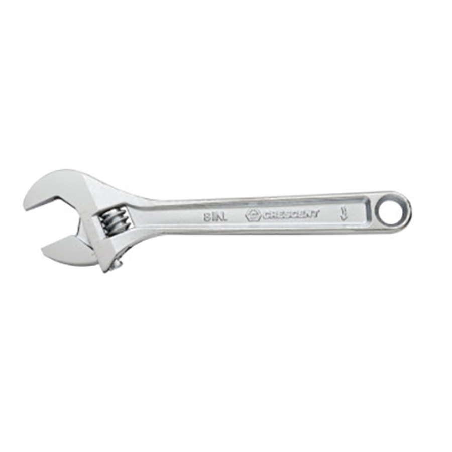 Chrome Adjustable Wrenches, AC28VS, 8", 1-1/8" Opening