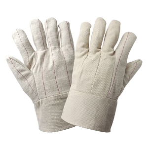 Economy Double Palm Cotton/Polyester Hot Mill Gloves, C18BT, White, One Size