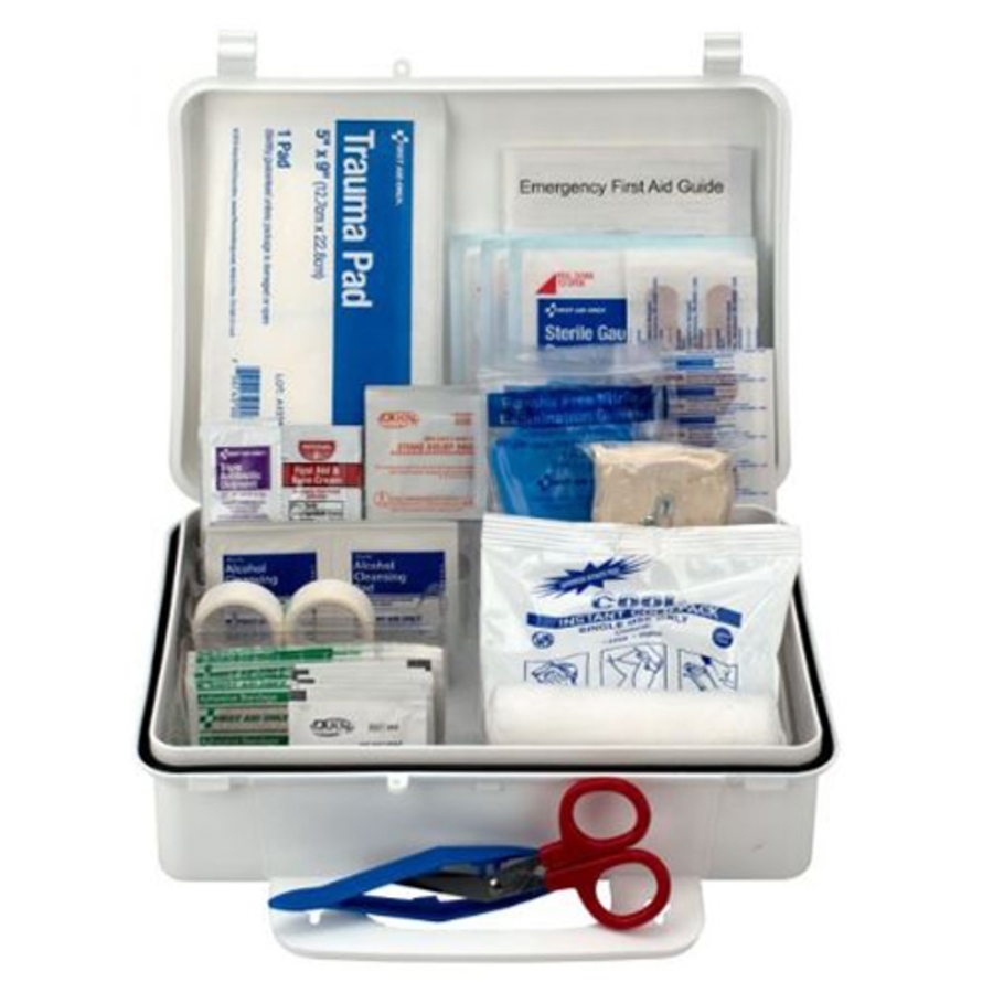 25 Person First Aid Kit, 6082, Plastic Case, Wall Mount