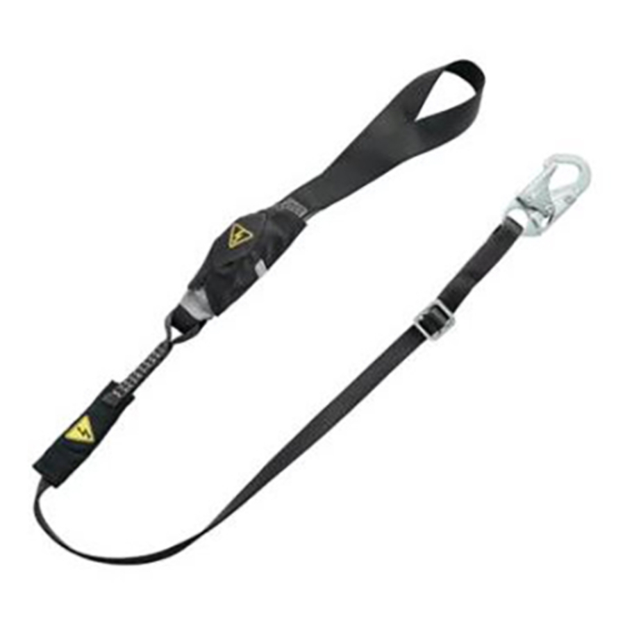 V-Series Utility Adjustable Energy Absorbing Lanyard, 10199061, Single Leg, 6', Black