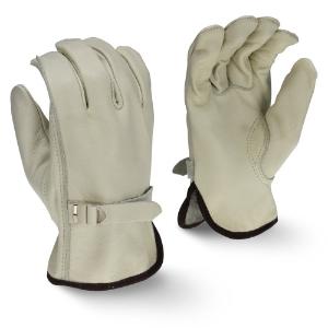 Economy Standard Grain Cowhide Leather Drivers Gloves, RWG4221, Gray