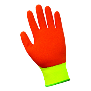 Gripster Elastic Fiber Gloves w/Rubber Palm Coating, 360HV, Hi-Vis Yellow/Hi-Vis Orange
