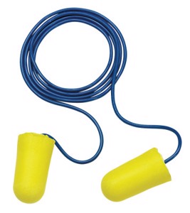 E-A-R TaperFit 2 Disposable Earplugs, 312-1223, Blue/Yellow, Corded, 28 dB, Regular