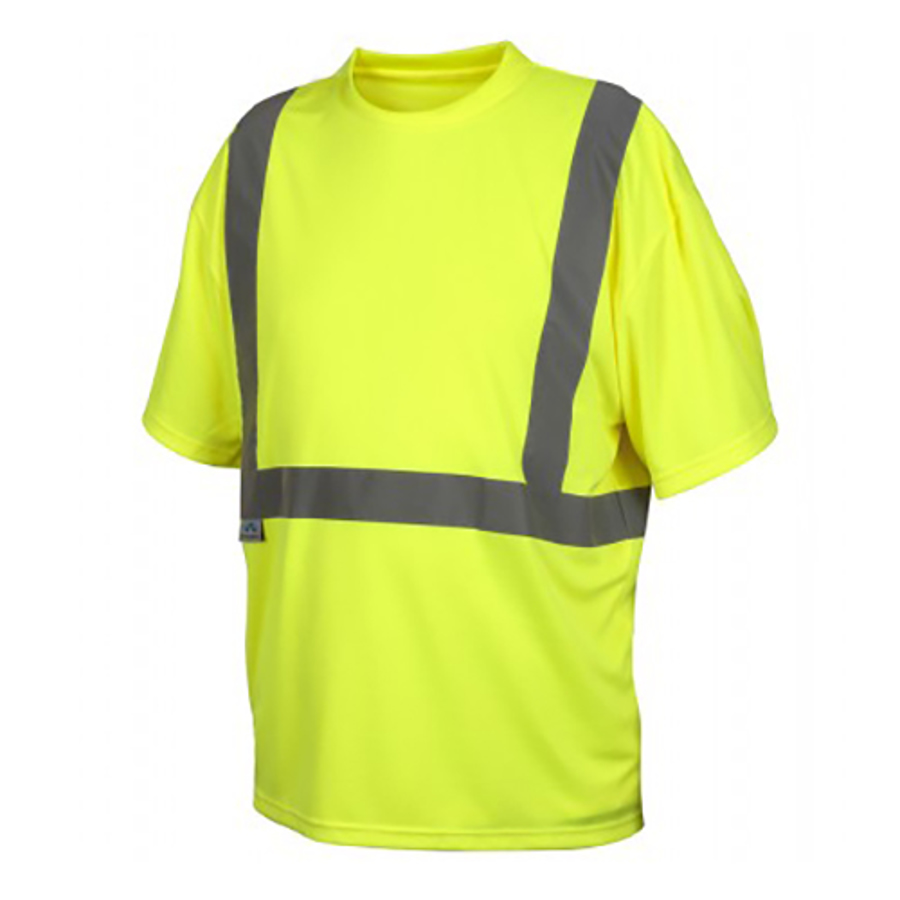 Class 2 No Pocket Short Sleeve Shirt, RTS2110NP, Hi-Vis Lime