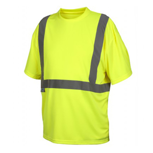 Class 2 No Pocket Short Sleeve Shirt, RTS2110NP, Hi-Vis Lime