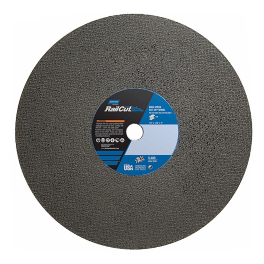 RailCut A30X 57A Rail Cut-Off Wheel, 66253260462, Type 01/41, 14" Diameter, 1/8" Thickness, 1" Arbor