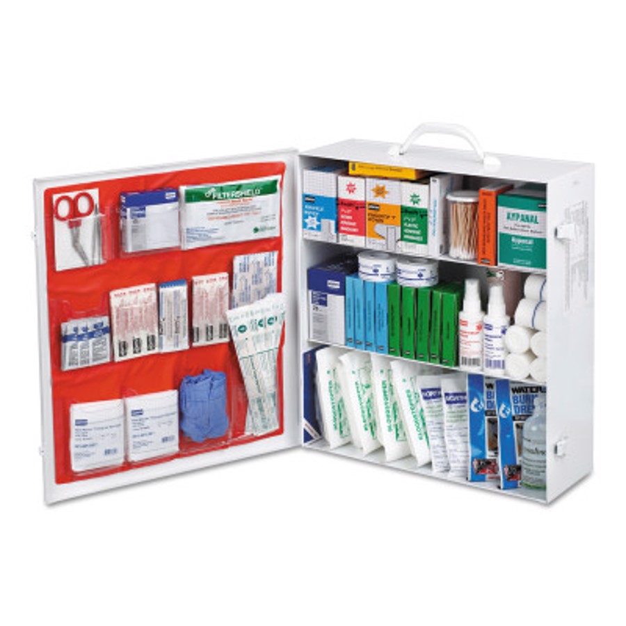 Assorted First Aid Kit, FAK3SHLF-CLSB, Steel Case, Stand Alone, 4-Shelf