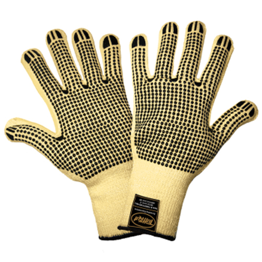 Samurai Glove TuffKut Cut Resistant Gloves w/PVC Dotting, TAK515-D2, Cut A5, Yellow