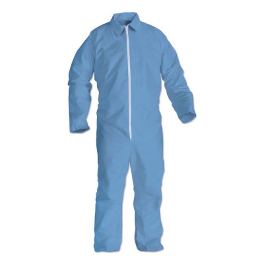 KLEENGUARD A65 Flame Resistant Coveralls, Blue, Zipper Front