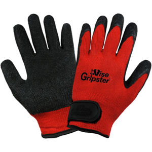 Vise Gripster Mechanics Style Nylon Gloves w/Rubber Palm Coating, 303RV, Black/Blue