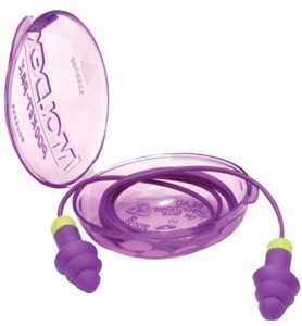 Rockets Reusable Earplugs, 6405, Purple, Corded, 27 dB