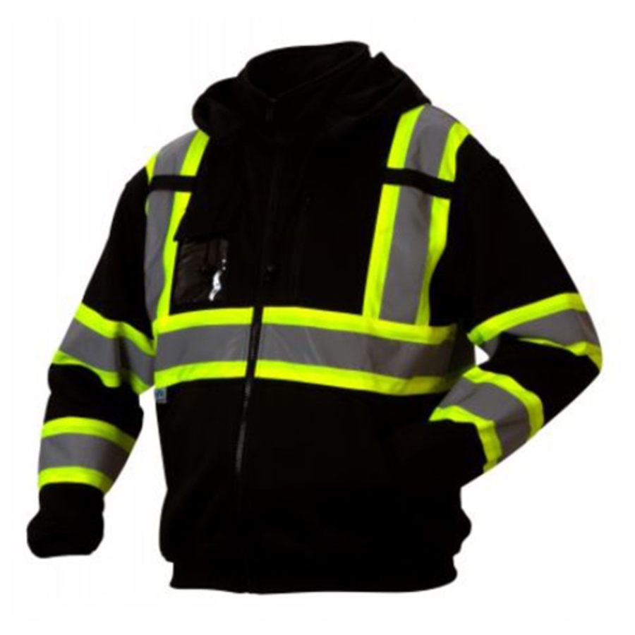  Class 1 Premium Hooded Zipper Sweatshirt, RCSZH3311, Black