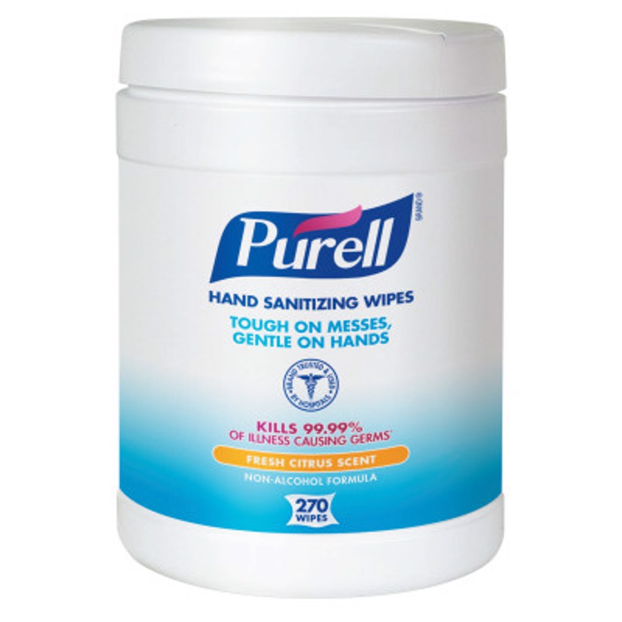 Purell Instant Hand Sanitizer Wipes, Citrus Scent, 270/Canister