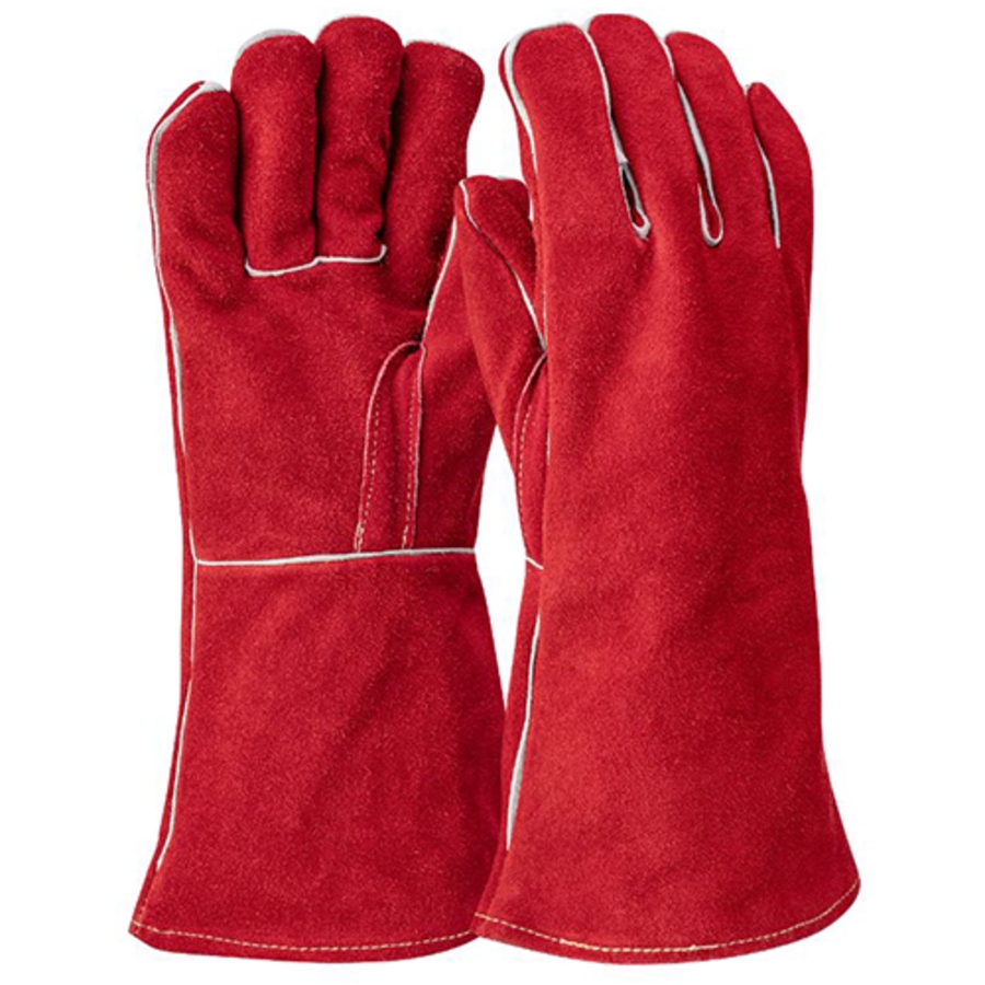 Ironcat Select Shoulder Split Cowhide Leather Welding Gloves, 9400, Red, Large