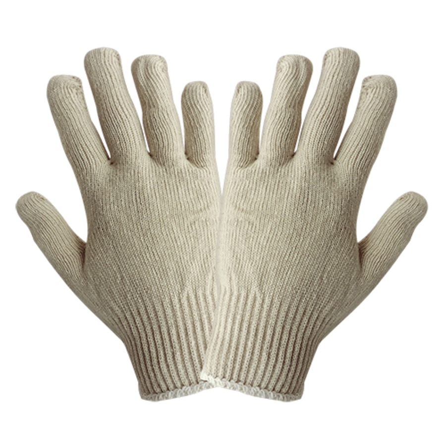 Standard Weight Cotton/Polyester Gloves, S55, Natural