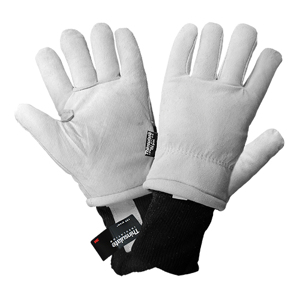 Premium Goatskin Leather Insulated Freezer Gloves, 2800GDC, Black/Gray