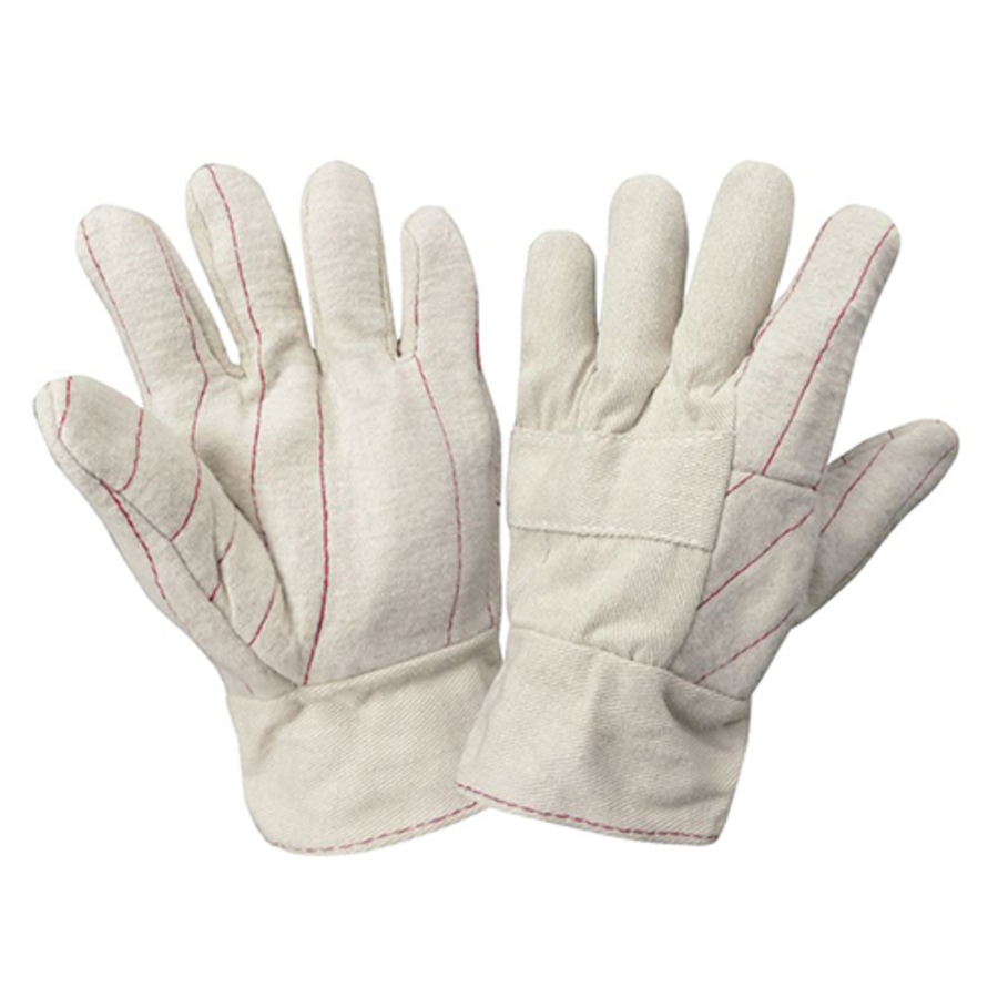2-Layer Cotton Hot Mill Gloves, C26WBT, White, Men's