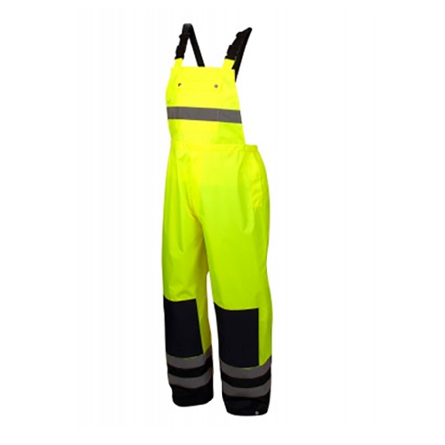 Class E Premium Rainwear Bibs, RRWB3110, Hi-Vis Lime