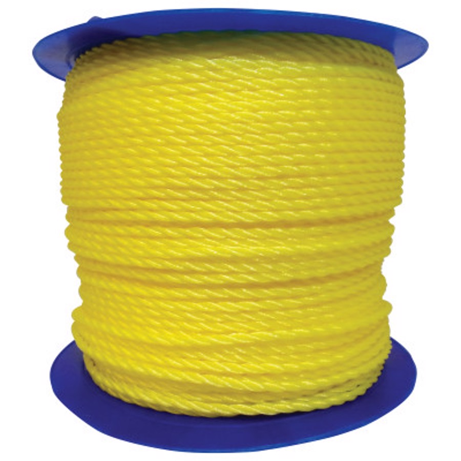 Monofilament Twisted Poly Ropes, 1,200 ft, Polypropylene, Yellow