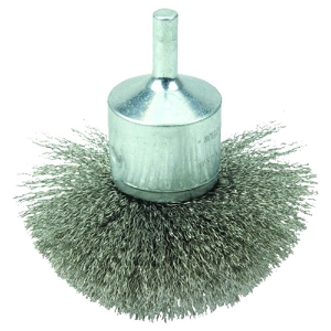 Circular Flared Crimped Wire End Brush, 10050, 3" Diameter, 0.008" Stainless Steel Fill