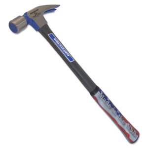 Fiberglass Hammer, Straight Handle, 17 in, Forged Steel 2.06 lb Head