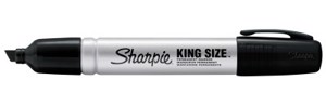 King Size Permanent Marker, 15001, Chisel Tip, Black