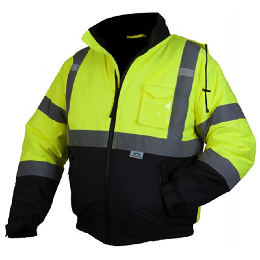Class 3 Bomber Jacket w/Quilted Lining, RJ3210, Hi-Vis Lime