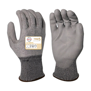 Taeki5 Cut Resistant Gloves w/Polyurethane Palm Coating, 01-001, Cut A3, Gray