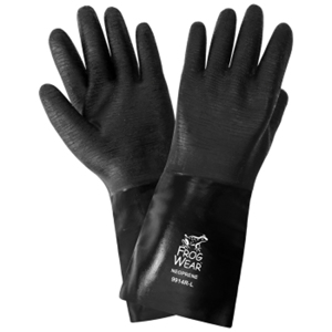 FrogWear Multi-Coated Premium Neoprene Chemical Resistant Gloves, 9914R, Black, One Size