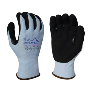 Extraflex Engineered Yarn Cut Resistant Gloves w/HCT Micro-Foam Nitrile Palm Coating, 04-300, Cut A3, Black/Blue