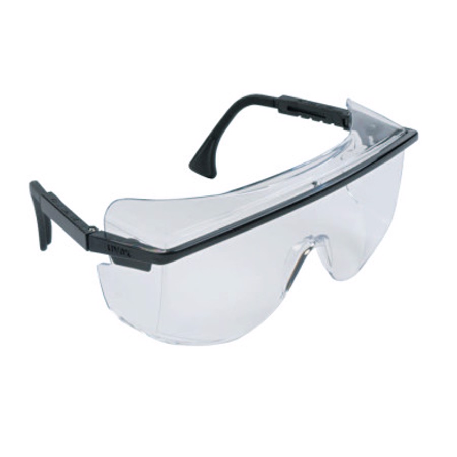 Astrospec OTG 3001 Eyewear, Clear Lens, Anti-Scratch, Hard Coat, Black Frame