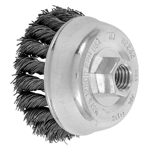 Carbon Steel Knot Wire Cup Brush, 82232, 3-1/2"