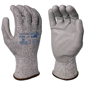 Hammer Head 2 Basetek HDPE Cut Resistant Gloves w/Polyurethane Palm Coating, 02-008, Cut A2, Salt & Pepper