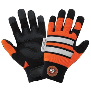 Hot Rod Spandex Mechanics Gloves w/Synthetic Leather Palm, HR9000VIS, Black/Hi-Vis Orange