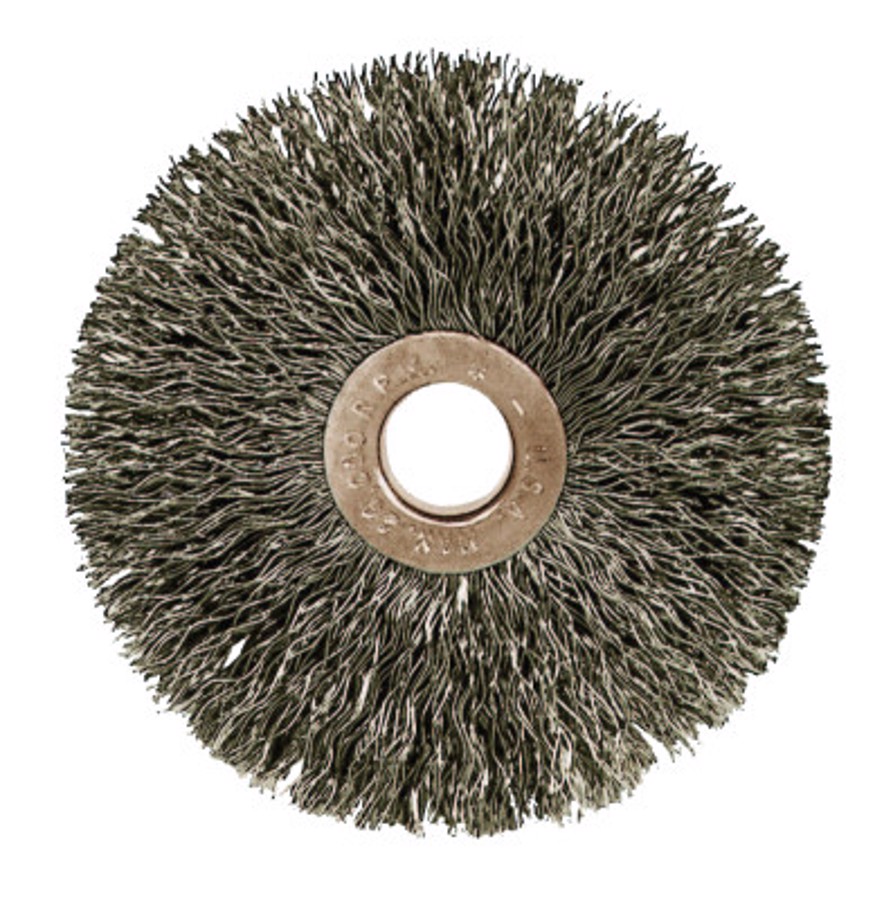 Small Diameter Crimped Wire Wheel, Stainless Steel Fill
