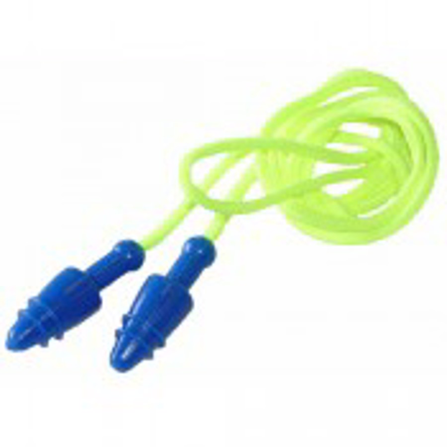 Snug Plug Reusable Metal Detectable Earplugs, JP3265ID, Blue/Green, Corded, 28 dB