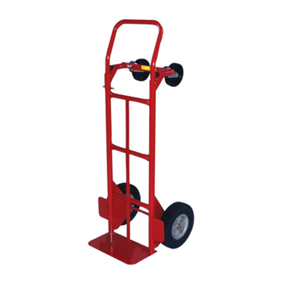 Convertible Hand Trucks, 600 lb Cap., 8 in x 14 in Base Plate, Flow Back Handle