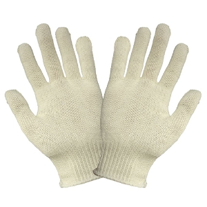 Lightweight Cotton/Polyester Gloves, S13, Natural