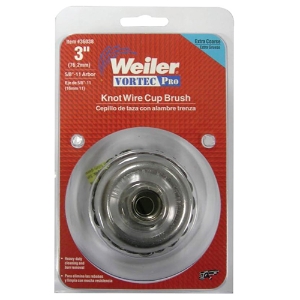 Vortec Pro Knot Wire Cup Brush, 36038, 3" Diameter, 0.020" Steel Fill, 5/8"-11 Arbor