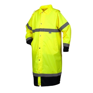Class 3 Premium Rainwear Coat, RRWC3110, Hi-Vis Lime