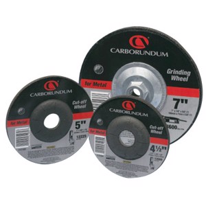 Carbo White Depressed Center Grinding Wheel, 05539561568, Type 27, 4-1/2", 1/4" Thickness, 5/8"-11 Arbor Thread