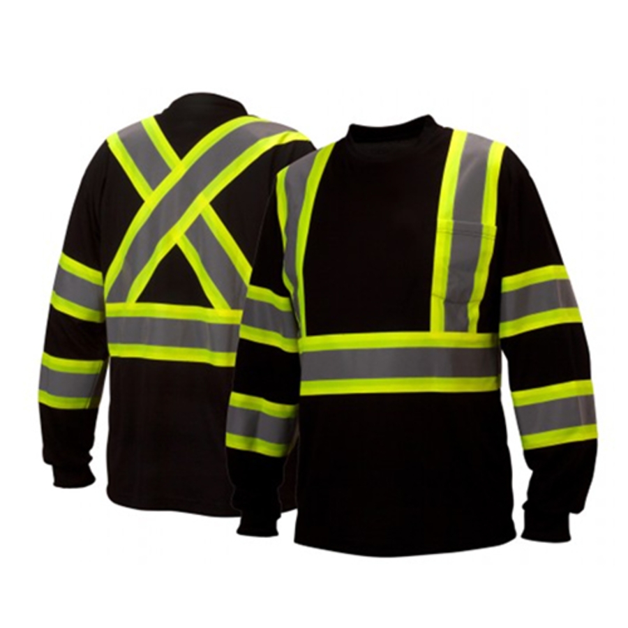 Class 1 Enhanced Visibility Long Sleeve Shirt, RCLTS3111, Black