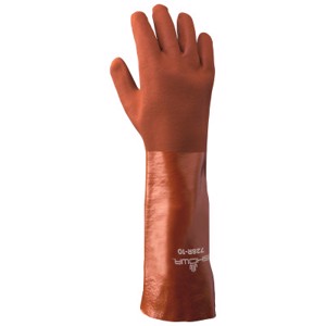 Cotton Gloves w/Full PVC Coating, 728R-10, Red, X-Large