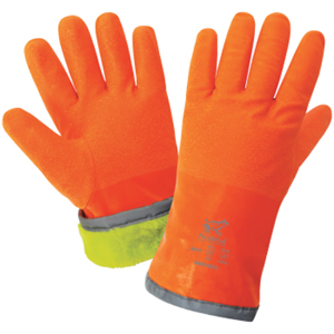 FrogWear Extreme Cold Anti-Freeze Nitrile Insulated Gloves, 8450, Hi-Vis Orange