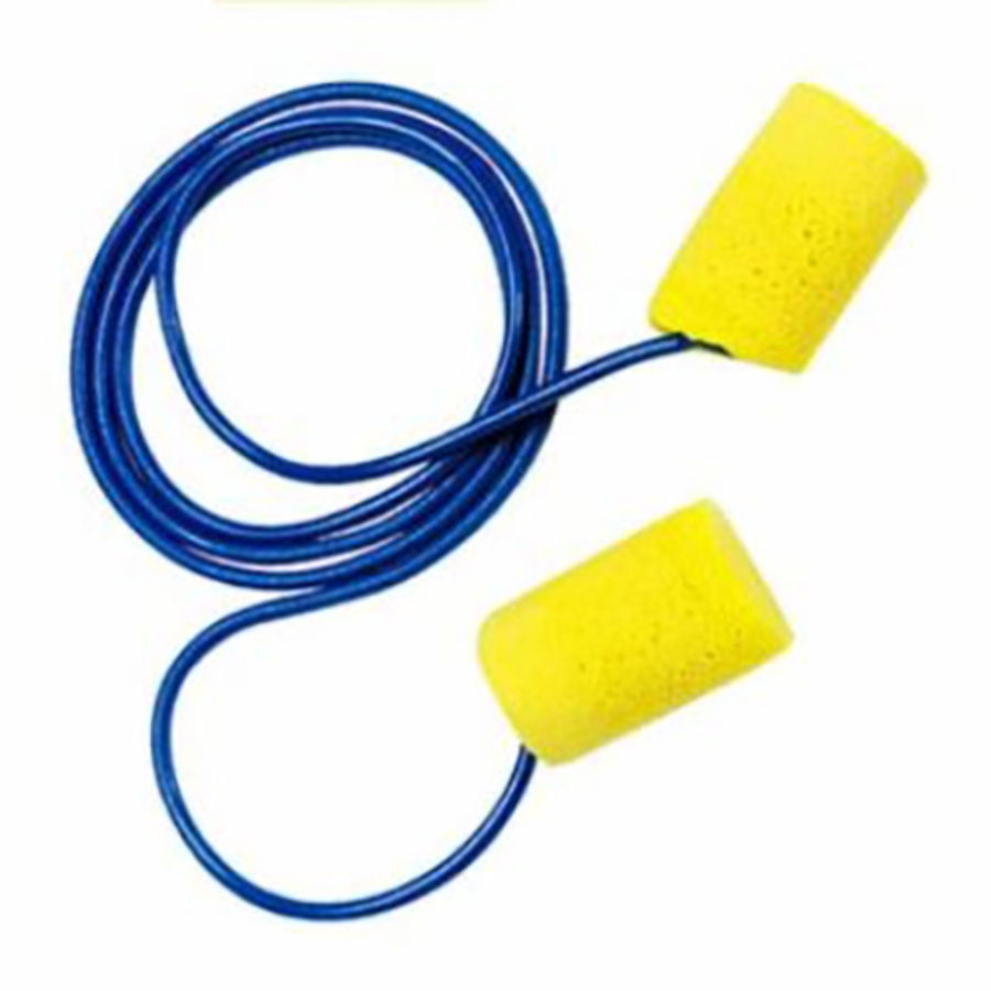 E-A-R Classic Disposable Earplugs, 311-1101, Blue/Yellow, Corded, 29 dB