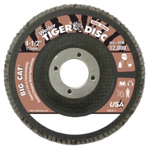 Tiger Big Cat High Density Flap Disc, Type 27, Regular Alumina, 7/8" Arbor