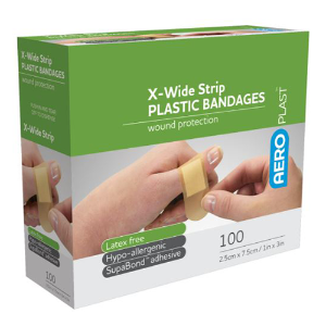 AeroPlast Plastic Strip Bandages, AP801, 1"X3"