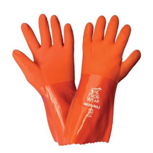 FrogWear Double-Coated PVC Chemical Resistant Gloves, 8620, Orange