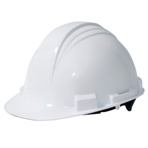 Peak Cap Style Hard Hat, A59010000, Non-Vented, 4-Point Pinlock Suspension, White